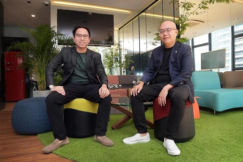 Boogle chief operating officer Christofle Rio (left) and co-founder and chief technical officer Darren Goh. The Boogle search engine, built on a hybrid blockchain, promises search results that are free from monopolistic control or jurisdictional rest