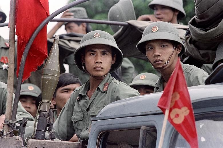 Vietnamese soldiers waiting to leave Cambodia on Sept 20, 1989, following the withdrawal of troops from Cambodia. The Ministry of Foreign Affairs said that while Singapore and Vietnam were on opposing sides in the past and have different views of tha