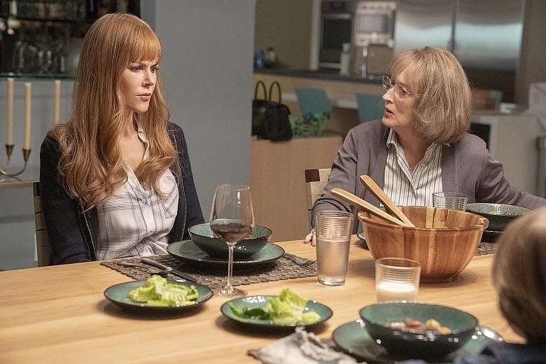 Meryl Streep (right) plays Nicole Kidman's (left) mother-in-law in Big Little Lies.