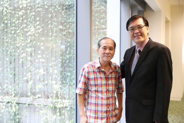 Mr Koh Chye Choon (left) suffered a heart attack in February and was prescribed statins but soon taken off them after a test indicated possible muscle damage. He was referred to the National University Heart Centre's Associate Professor Poh Kian Keon