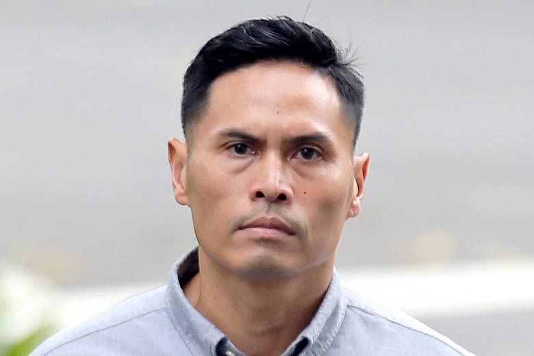 Clockwise from left: Lance Corporal Mohamed Rabik Atham Ansari took the stand yesterday on the third day of the trial of First Senior Warrant Officer Nazhan Mohamed Nazi and Lieutenant Kenneth Chong Chee Boon.