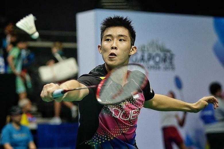 Loh Kean Yew in last year's Singapore Open. He made the news by beating Chinese great Lin Dan in the Thailand Masters final in January. ST FILE PHOTO