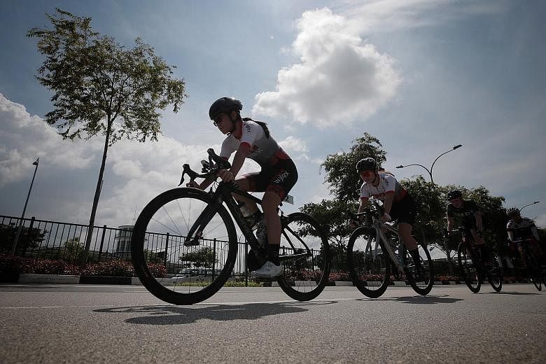 The Singapore Cycling Federation has introduced the SCF Challenge Series, with the first of five held at the Sports Hub last Sunday. ST PHOTO: JASON QUAH