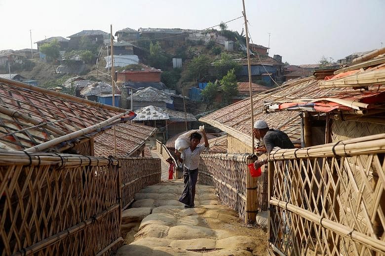 The Balukhali refugee camp in Cox's Bazar, Bangladesh. Some 740,000 Rohingya are now living in camps in Bangladesh after fleeing Myanmar's Rakhine state during a 2017 military campaign that the UN has described as ethnic cleansing. PHOTO: REUTERS
