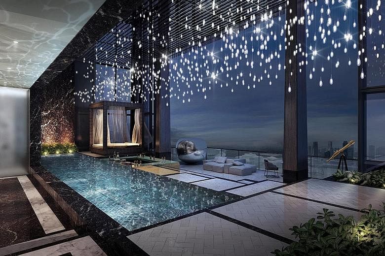 The 21,108 sq ft "super penthouse" in Wallich Residence has a pool, a cabana, a jacuzzi and panoramic views of Marina Bay and Sentosa.