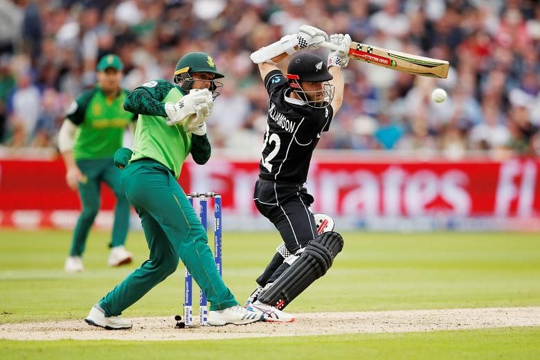 Kane Williamson pulling New Zealand through with a captain's innings against South Africa in their Cricket World Cup match on Wednesday. At Edgbaston in Birmingham, his patient 106 off 138 balls enabled his side to win by four wickets to top the 10-t