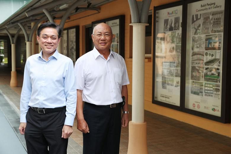 Mr Louis Tay (left) and Mr Ong Han Cheong have served in the Holland-Bukit Panjang Town Council for almost 10 years. Given the shortage of qualified volunteers, they have been rotated among several committees. ST PHOTO: TIMOTHY DAVID