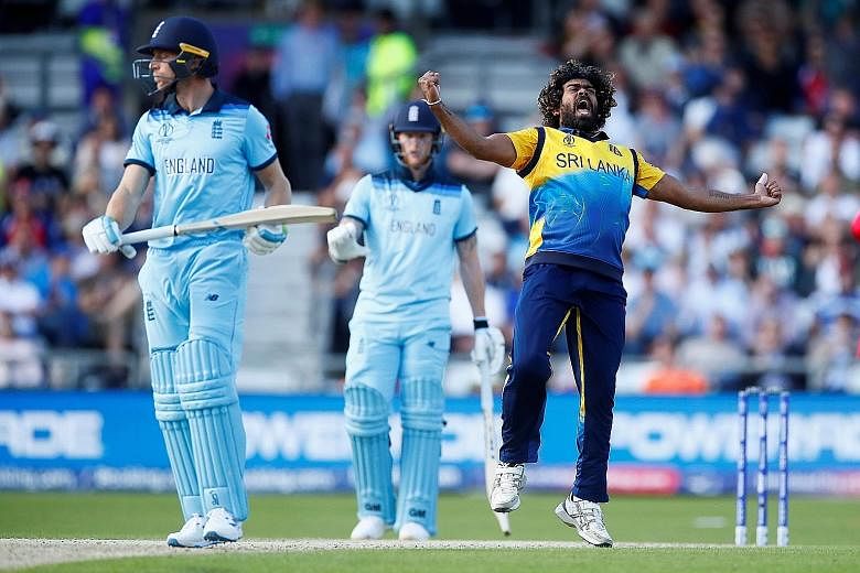 Sri Lanka's Lasith Malinga took 4-43, including this wicket of England vice-captain Jos Buttler for 10 that set the hosts back at 144-5 in their 233 chase at Headingley, Leeds.