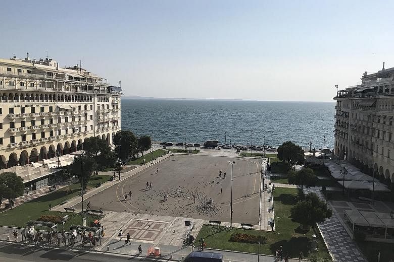 Thessaloniki’s Aristotelous Square offers an unblocked view of the gulf.
