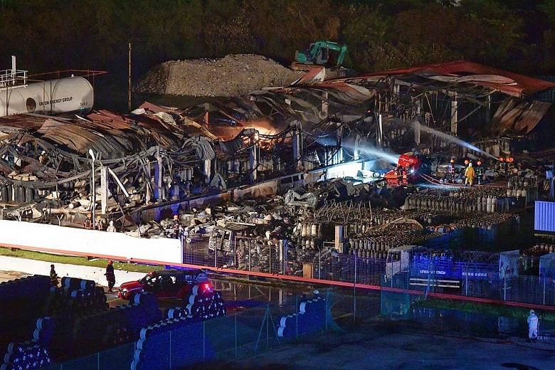 The blaze at a Jurong liquefied petroleum gas facility that killed a worker was the largest LPG fire that the SCDF ever had to deal with. It raged for over two hours on Friday and explosions were heard as far as 4km away.