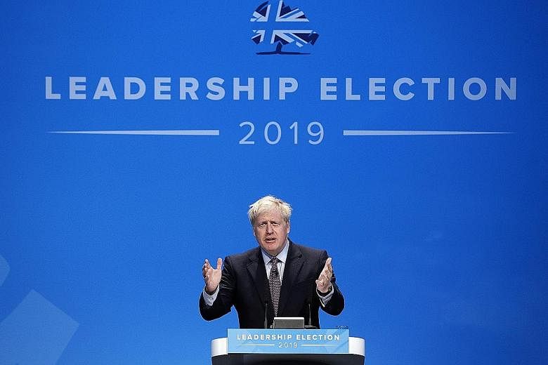 Former UK foreign secretary and Conservative Party leadership candidate Boris Johnson speaking during a hustings event in Birmingham last Saturday, where he made his pitch to party members.