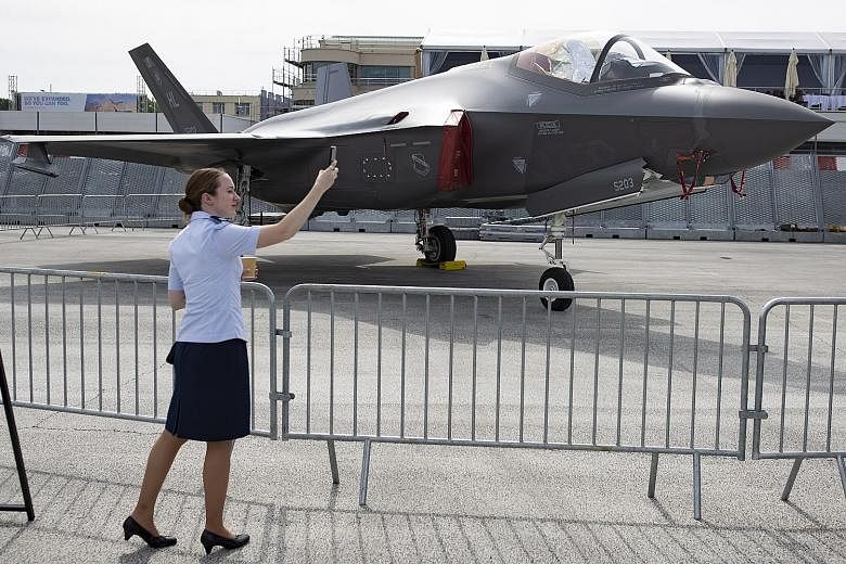 A Lockheed Martin F-35 on display at this year's Paris Air Show. According to Mr Rick Edwards, who heads Lockheed's international division, the company's fastest growth market in the world is Europe. PHOTO: EPA-EFE