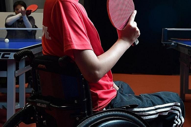 Ms Claire Toh, who plays para table tennis for Singapore, trains thrice a week and says her goal is to improve and win a medal in the Asean Para Games next year.