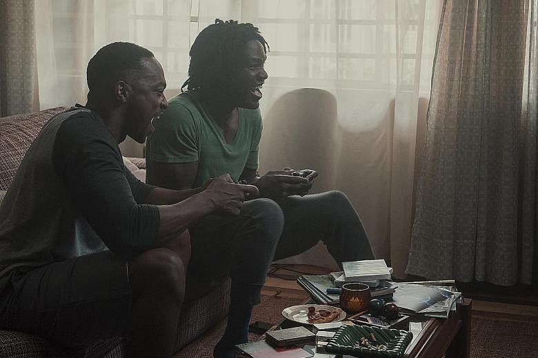Anthony Mackie (far left) and Yahya Abdul-Mateen II in Black Mirror 5 episode Striking Vipers. May Hong and Garcia play a lesbian couple adjusting to the fact that one of them is transgender in Armistead Maupin's Tales Of The City.