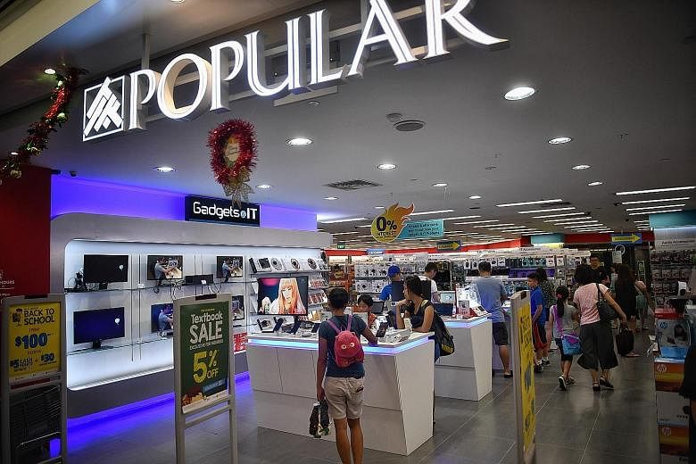 Popular's outlet in The Clementi Mall. The bookstore chain's inaugural Popular Show, which opens tomorrow at Marina Bay Sands, will feature IT and lifestyle products as well as stationery items.