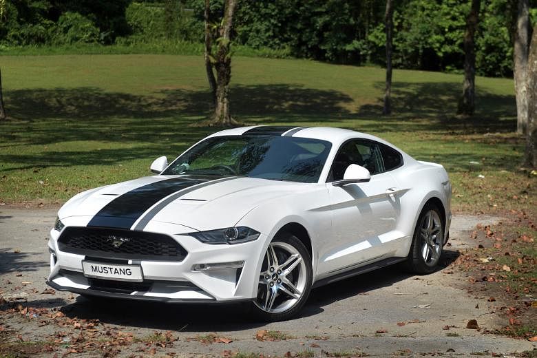 The Mustang is one of the only two models available at Ford agent Regent Motor’s showroom in Alexandra Road. 