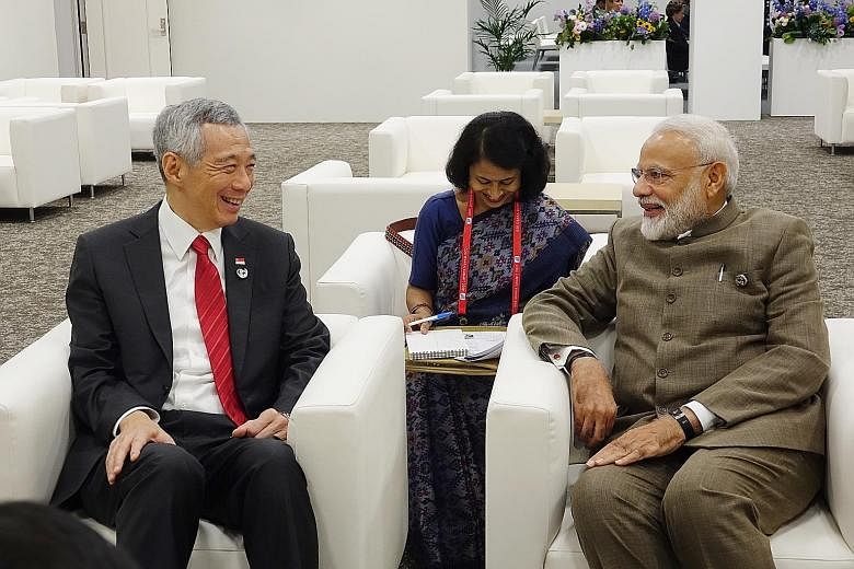 Prime Minister Lee Hsien Loong with Indian PM Narendra Modi. Both leaders discussed the excellent state of bilateral relations. PM Lee with Brazilian President Jair Bolsonaro. The two leaders welcomed recent milestones in bilateral relations. PM Lee 