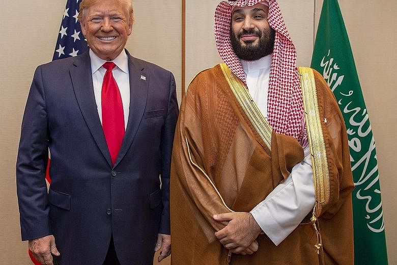 US President Donald Trump and Saudi Crown Prince Mohammed bin Salman at the G-20 summit in Osaka last Saturday. The two had a chummy breakfast meeting, with Mr Trump calling the Crown Prince a friend and reformer who is bringing "revolution in a posi