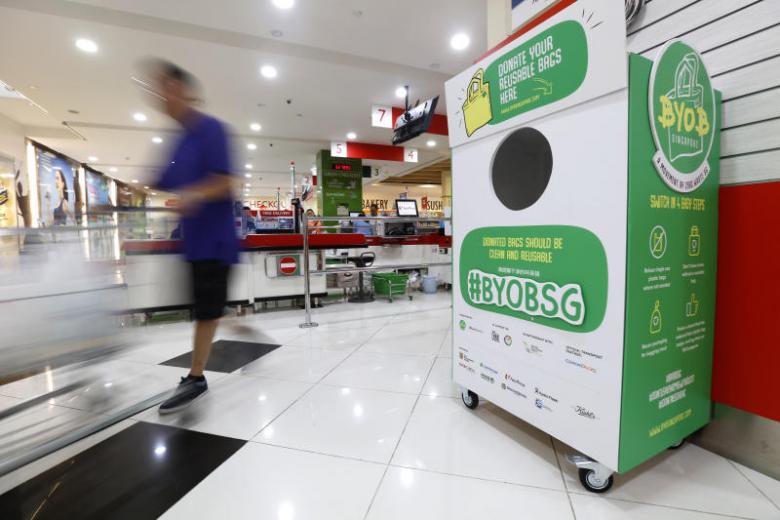 Donation bins for reusable bags launched at supermarkets The Straits Times