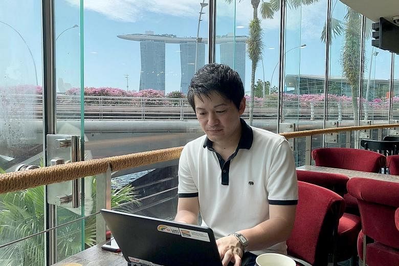 Japan Airlines employee Yoshimasa Higashihara took advantage of the firm's "workation" policy when he visited Singapore for six days last year, a stretch that included a working day.