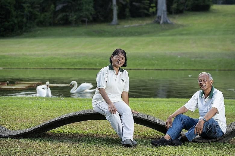 Mr Hamid Sudi and Ms Poh Joo Nam are part of the team working hard to maintain the greenery at the Istana. The 65-year-old Mr Hamid, who has tended to the grounds for 47 years, built an enclosure made of natural materials for the swans at the Swan Po