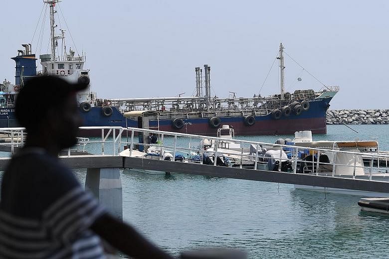 The port of Fujairah in the United Arab Emirates. Recent spiralling tensions between Iran and the United States have kept some oil tankers away from the Gulf of Oman, near the strategic Strait of Hormuz - the choke point through which about a third o