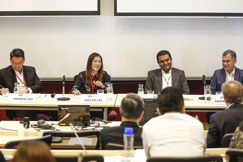 (From left) NTUC assistant secretary-general Patrick Tay; Singapore University of Technology and Design chief human resources officer Jaclyn Lee; PwC director of intelligent automation Abhijit Chavan; and Institute of Policy Studies senior research f