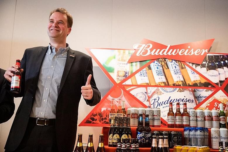 Mr Jan Craps, chief executive of Budweiser Brewing APAC, in Hong Kong at the start of this month. Anheuser-Busch InBev said the Asia unit will not be going public as planned due to "prevailing market conditions".