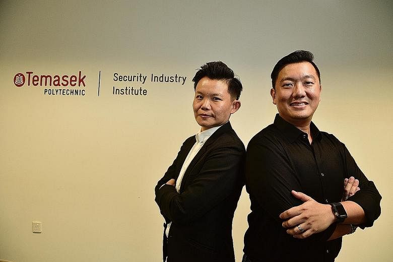 Ms Kelley Teo and Mr Raymond Tan are taking the new diploma course offered by the Security Industry Institute at Temasek Polytechnic and the police's Centre for Protective Security. They see getting proper certification as a way to improve their cred