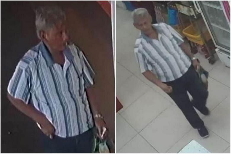 Photos released by the police of the man who allegedly tried to rob a Bedok pawnshop last Friday.