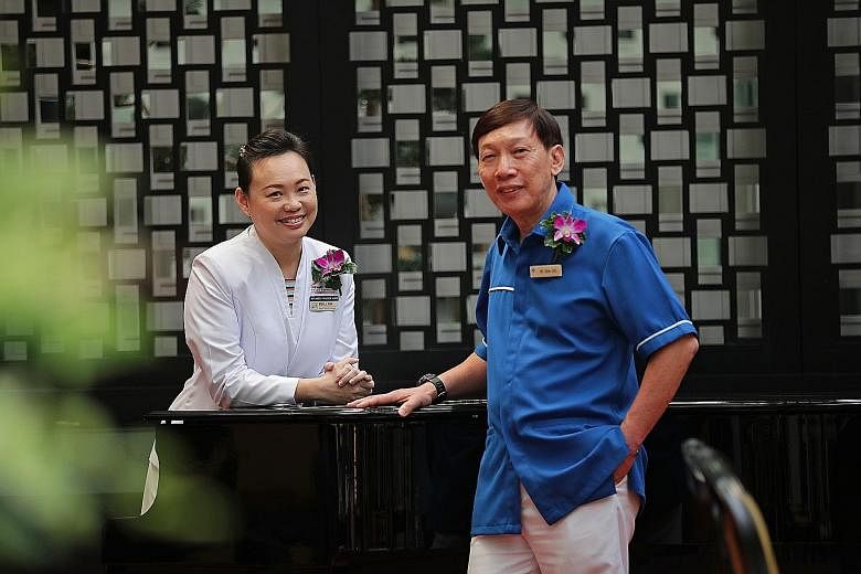 Ms Stella Goh, a senior nurse clinician who practises palliative care at the National Cancer Centre Singapore, and Mr Albert Ho, a nurse manager at the National University Hospital, were among the 101 nurses honoured at yesterday's Nurses' Merit Awar
