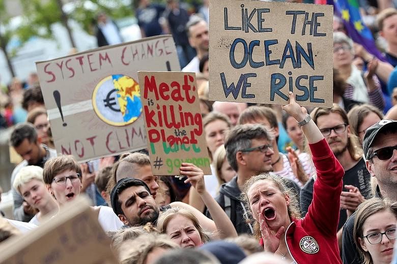A march against climate change in Berlin, Germany, last Friday. Students worldwide are taking part in an ongoing strike movement called #FridayForFuture to demand that their governments act against global warming.