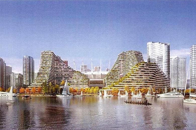 An artist's impression of the waterfront property (left) in downtown Vancouver, which tycoon Oei Hong Leong (above) bought for C$40 million in 1989.