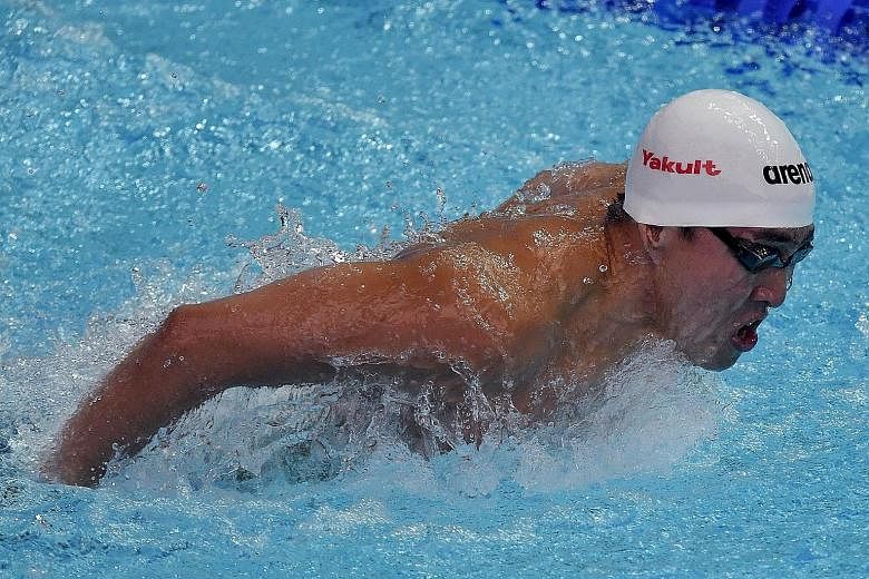 Quah Zheng Wen competes in the 200m butterfly heats in Gwangju yesterday. His next race is Friday's 4x200m free relay. PHOTO: SINGAPORE SWIMMING ASSOCIATION