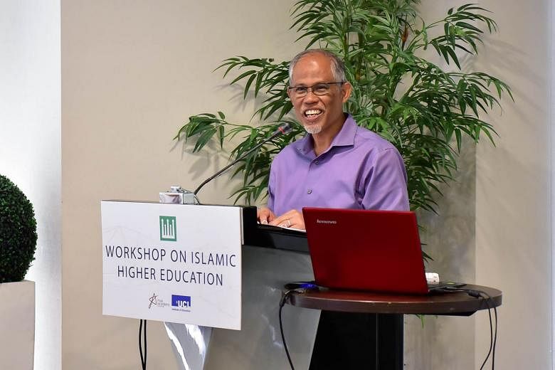 Minister-in-charge of Muslim Affairs Masagos Zulkifli at the inaugural Workshop on Islamic Higher Education at the Royal Plaza on Scotts yesterday.