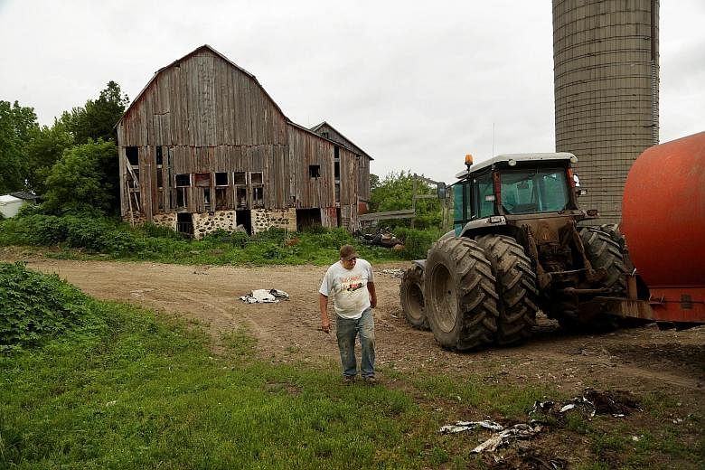 American farm income dropped 16 per cent last year to US$63 billion, about half the level it was as recently as 2013.