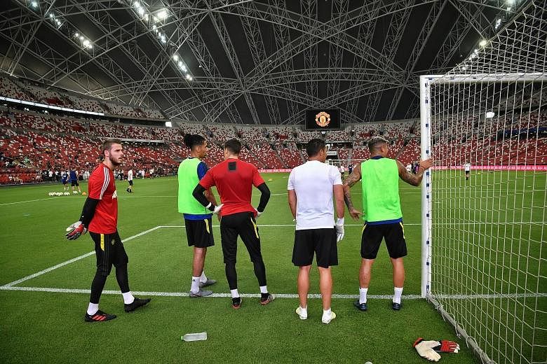 Manchester United goalkeeper David de Gea during a training session at the Singapore National Stadium last week ahead of the International Champions Cup match against Inter Milan. 
