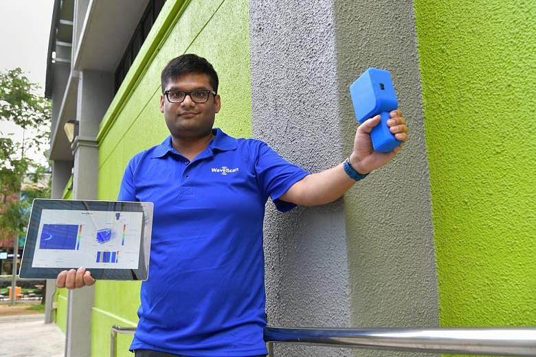 Dr Kush Agarwal and his team have invented a handheld device that uses electromagnetic waves to check a building’s facade for defects, which helps to save time and money.