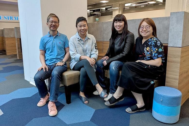 STPodcast Life Picks host Melissa Sim (second from left) with (from left) Boon Chan, Hedy Khoo and Ong Sor Fern.