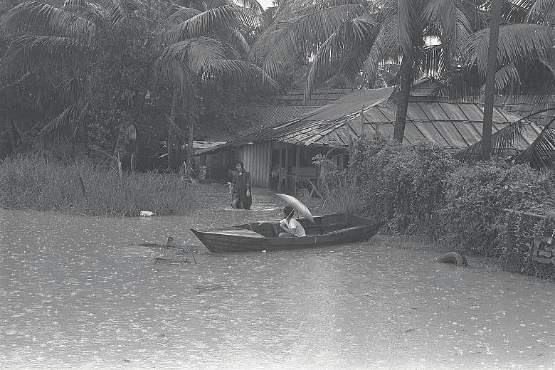 A flooded area near the Kallang River, on the fringe of Kampung Potong Pasir, which was an area prone to flooding when Ms Chia lived there.