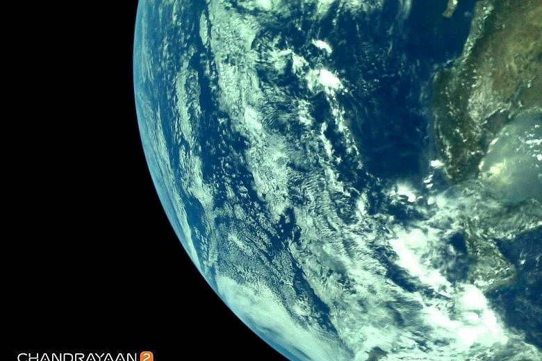 India's space agency yesterday tweeted the first pictures of the Earth from Chandrayaan-2, which was launched on July 22.