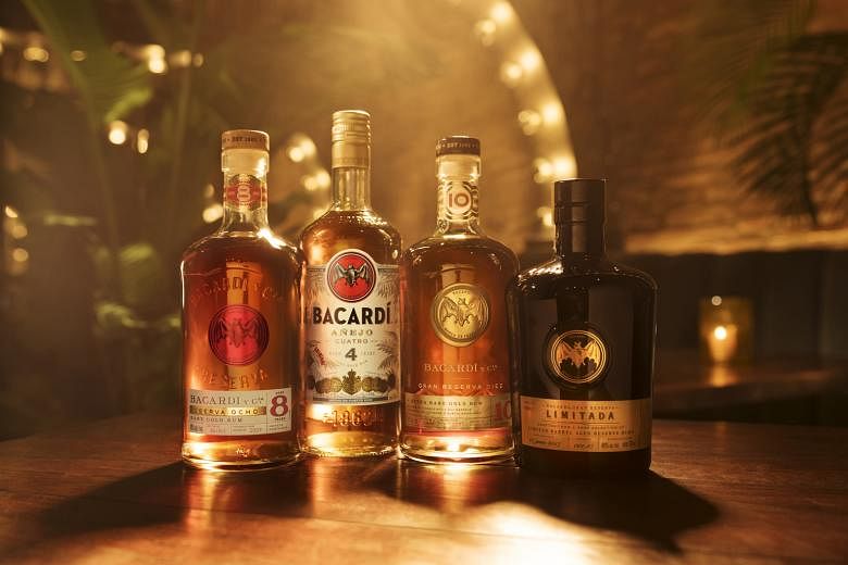 Singapore is the first country in South-east Asia to have Bacardi’s premium portfolio of rums, such as the (from left) Reserva Ocho, Anejo Cuatro, Gran Reserva Diez and Gran Reserva Limitada. 