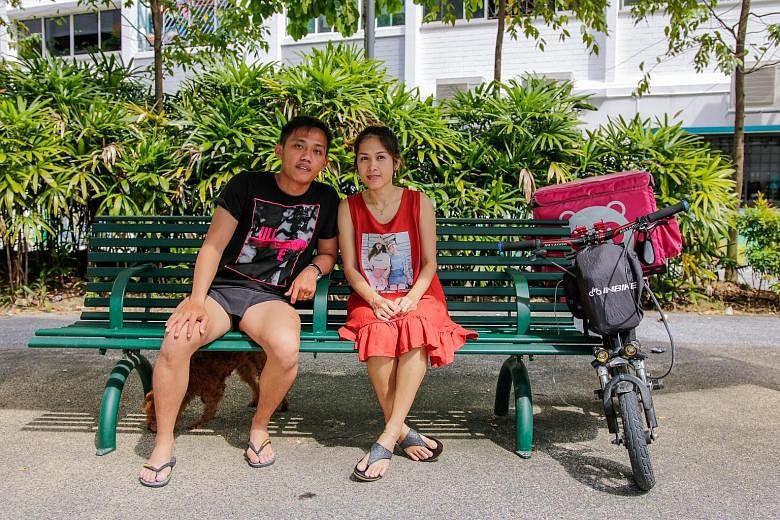 Public servant Sunny Seah sometimes rides the e-scooter instead of driving his car on short trips, while his wife Sok Cheat uses it to deliver food part time while taking care of their two children.
