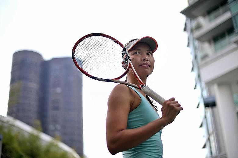 Getting a WTA ranking allows Sarah Pang to plan her tournament schedule and save on costs for flights and accommodation. ST PHOTO: DESMOND FOO