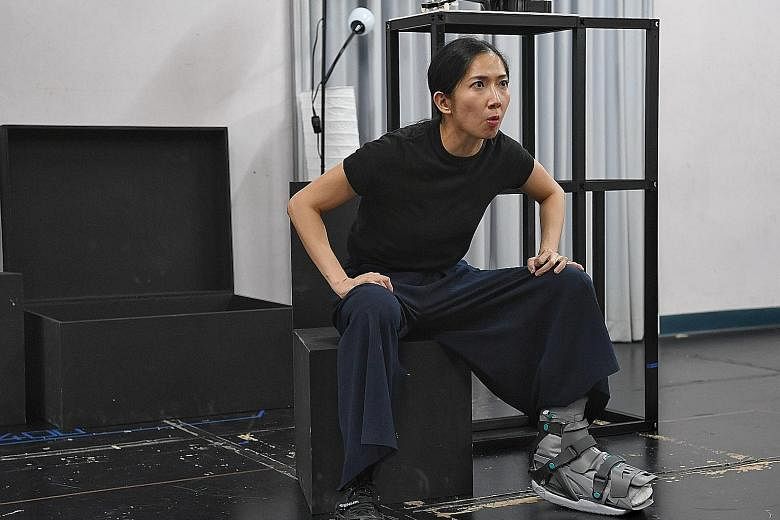 Jo Tan rehearsing Forked, which was partly inspired by her training stint in Paris and her journey as an actress.