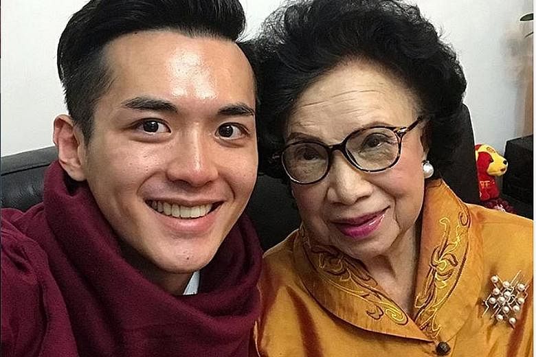 Hong Kong veteran actress Teresa Ha (left) died on Aug 5 at age 81. Uploaded onto Instagram on Feb 5, this photo is of the late veteran actress Lily Leung with her grandson, Hong Kong actor Nicholas Yuen.