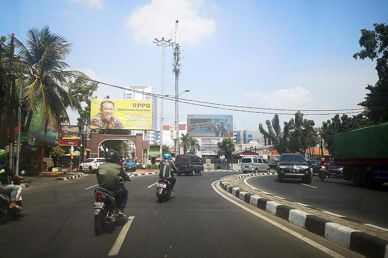 Billboards bearing photos of Golkar member Bambang Soesatyo have been popping up across Jakarta as Indonesia's oldest and second-largest political party gears up for elections by December. ST PHOTO: WAHYUDI SOERIAATMADJA