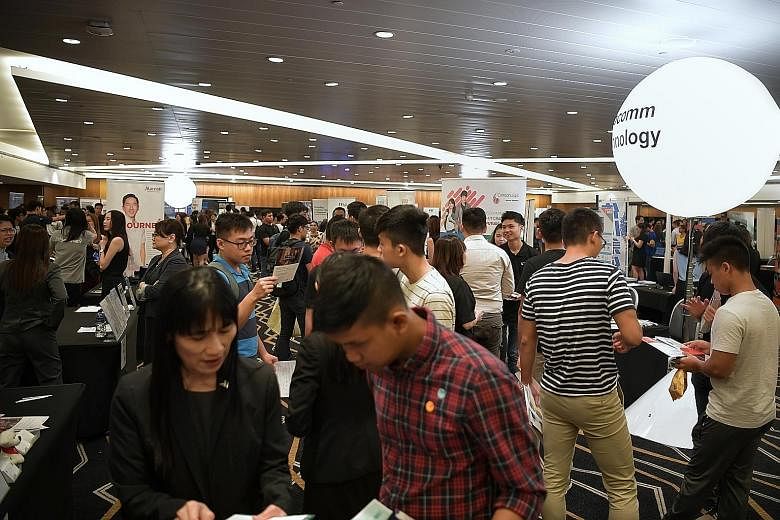 The Enhanced Career and Education Fair, held quarterly to help full-time national servicemen check out job and education options, is now divided into thematic zones for key industries, so that NSFs can find out more about the job opportunities in and