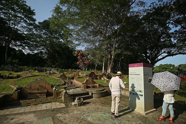 Bukit Brown Cemetery (left) loomed larger in the minds of the youngest group of respondents, aged 18 to 28, while older colonial buildings such as the former Supreme Court (right) was perceived by oldest cohort, aged 49 to 70, as important. Changi Ai