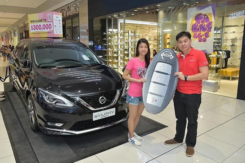 Bank analyst Chia Li Ying does not know how to drive a car. But she may very well have to learn after she won a Nissan Sylphy 1.6 litre sedan as part of the Singapore Press Holdings Love Life & Win Grand Live Draw held yesterday at Suntec City Mall. 